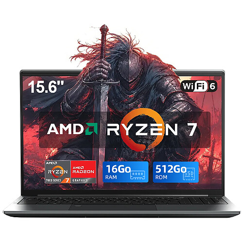 VANWIN PC portable Gamer - Écran 15.6" FHD IPS- AMD Ryzen 7 5825U - 16Go DDR4 - 512 GO SSD - Empreinte Digitale