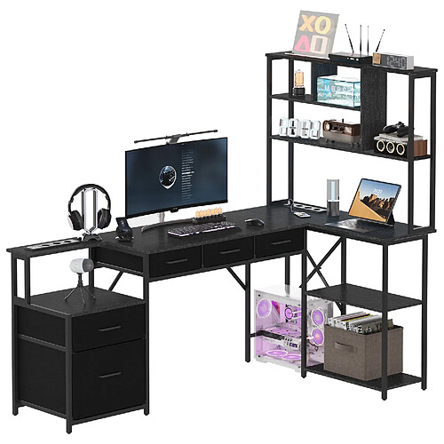 ByteLike Noir Bureau gaming en L grande taille