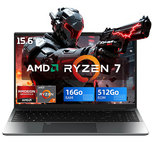VANWIN PC portable Gamer 15.6" FHD - AMD Ryzen 7 5825U (8 Cœurs) - 16Go RAM- Radeon Graphics 2000MHz