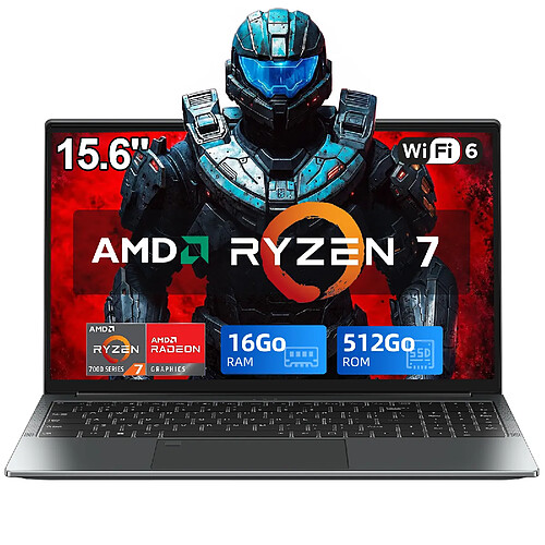 VANWIN PC portable Gamer - AMD Ryzen 7 5825U (Max 4.5GHz) - 16Go RAM - 512 GO SSD M.2 - Radeon Graphics