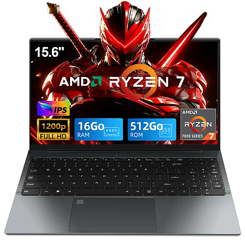 VANWIN PC portable Gamer - Écran IPS 15.6" Full HD - AMD Ryzen 7 5825U (Jusqu'à 4.5GHz)