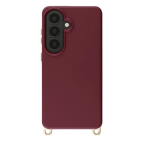 Selencia Coque arrière Rivièra avec MagSafe avec crochets amovibles pour Samsung Galaxy S26 - Bold Burgundy