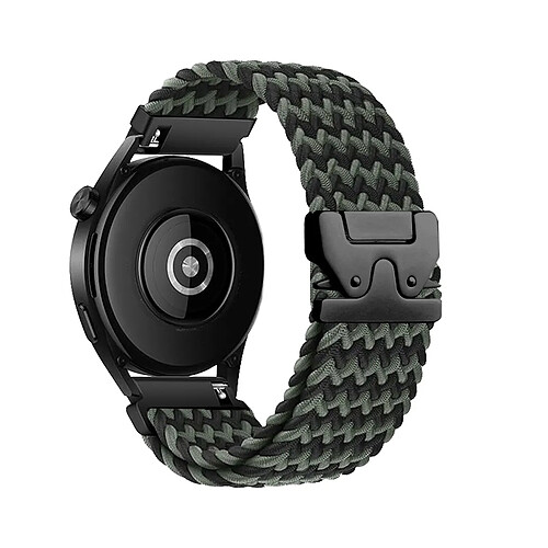 Generalia Bracelet montre sport en nylon tissé à boucle parachute, motif arc-en-ciel, noir