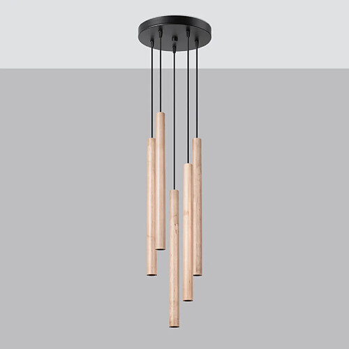 Sollux Lampe pendante Noraaeen 5P bois