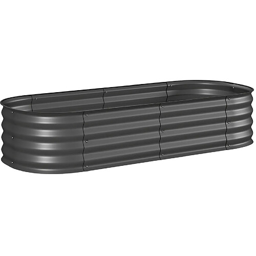 STILVORA Carré potager 150/62/30 cm gris foncé en acier galvanisé à fond ouvert