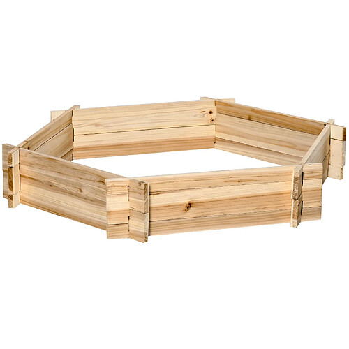 STILVORA Carré potager 100/92/16 cm bois naturel en bois avec montage sans vis