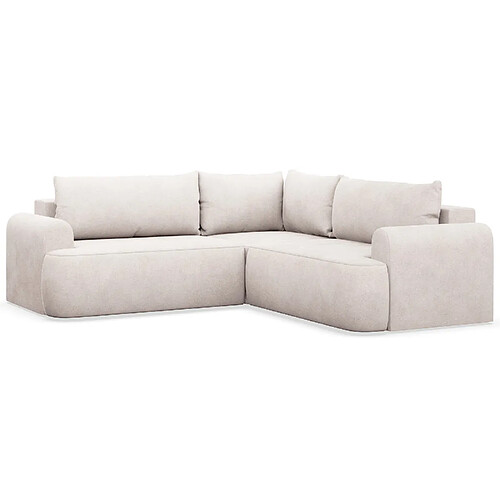 Selsey OVO - Canapé d'angle Ovo – velours côtelé beige clair universel avec coffre