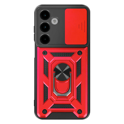 Mayaxess Coque pour Samsung Galaxy A17 Antichocs MIL-STD 810G avec Anneau Support Rouge