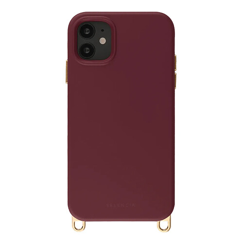 Selencia Coque arrière Rivièra avec MagSafe avec crochets amovibles pour Apple iPhone 11 - Bold Burgundy