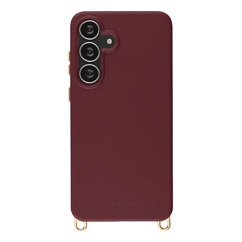 Selencia Coque arrière Rivièra avec MagSafe avec crochets amovibles pour Samsung Galaxy S25 FE - Bold Burgundy