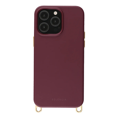 Selencia Coque arrière Rivièra avec MagSafe avec crochets amovibles pour Apple iPhone 13 Pro - Bold Burgundy