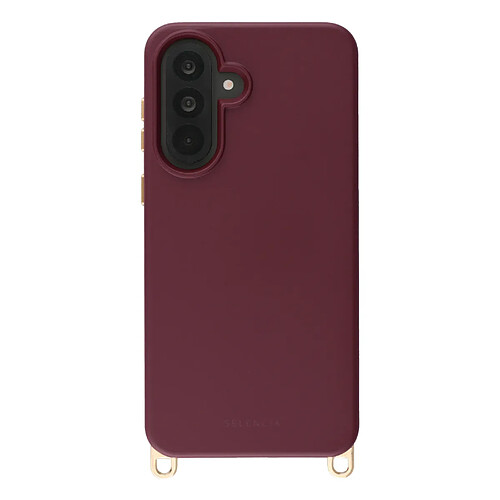 Selencia Coque arrière Rivièra avec MagSafe avec crochets amovibles pour Samsung Galaxy A36 / A56 - Bold Burgundy