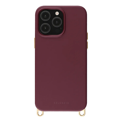 Selencia Coque arrière Rivièra avec MagSafe avec crochets amovibles pour Apple iPhone 14 Pro - Bold Burgundy