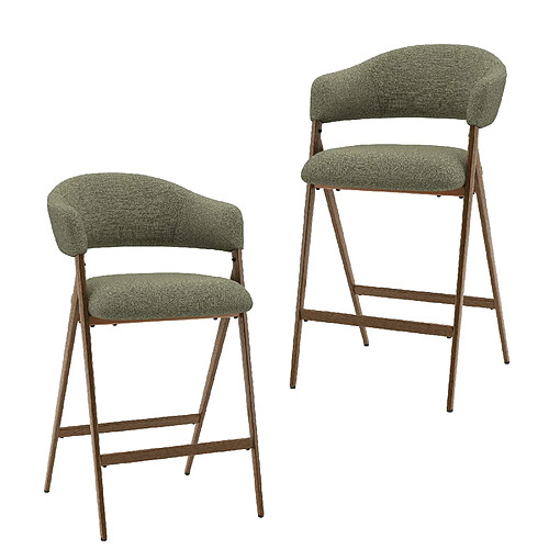 Smartue Lot de 2 Tabourets de Bar Modernes Vert