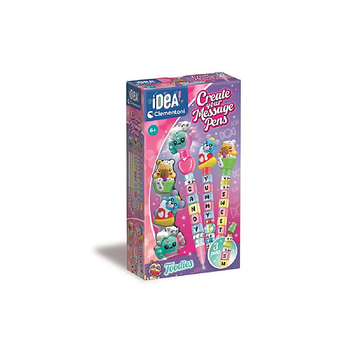Clementoni Crée tes stylos Messages Foodies - Kit créatif 3 stylos - Thème gourmand