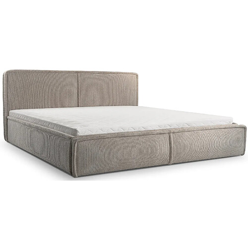 SELSEY - Lit rembourré Cordo – 160x200 cm – Olive