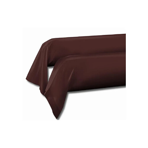 LOVELY HOME LH71586 - Lot de 2 Taies de traversin 85 x 185 cm - Marron Chocolat
