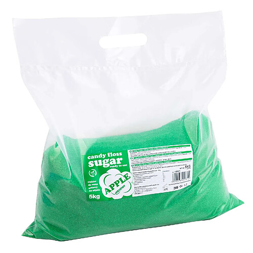 Hendi Barbe à papa colorée et aromatisée, verte, saveur pomme, 5 kg