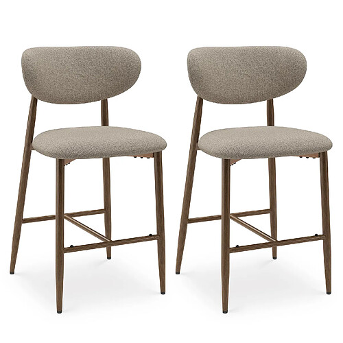 Smartue Lot de 2 tabourets de bar camel