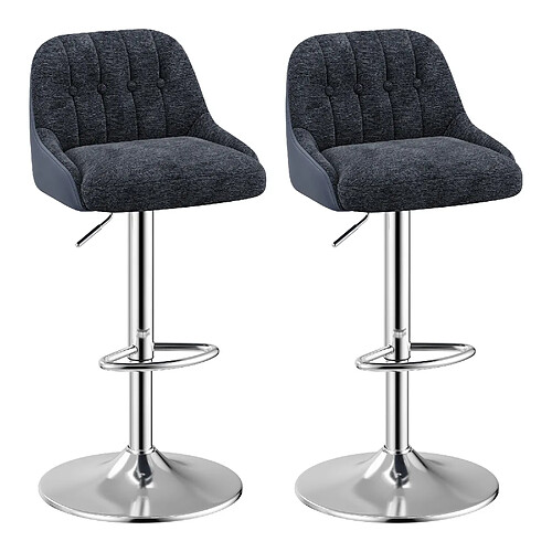 Smartue Lot de 2 tabourets de bar pivotants Bleu