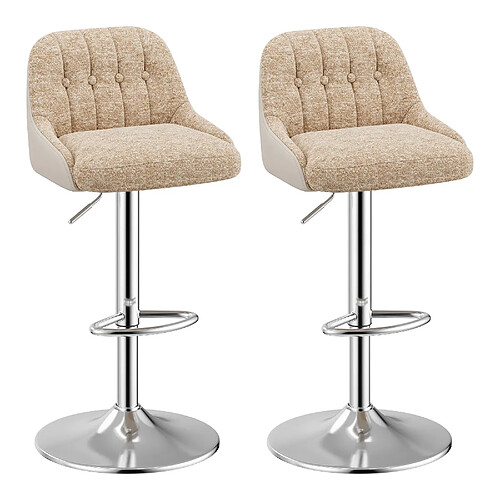 Smartue Lot de 2 tabourets de bar pivotants Marron