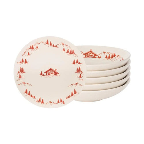 Table Passion Plat rond Alpages rouge 32 cm