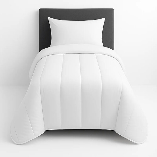 Mortreux Couette Microfibre blanche - Ultra chaude - 1 personne 140 x 200 - 13068