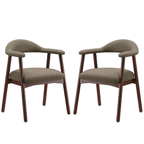 Smartue Lot de 2 Chaises de Salle à Manger Marron