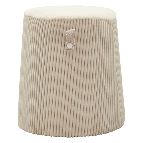 Mauro Ferretti Pouf en tissu effet peluche crème, ø 41 x 45 cm