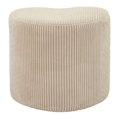 Mauro Ferretti Pouf en forme de cœur en tissu effet peluche crème, 49 x 45 x 42 cm