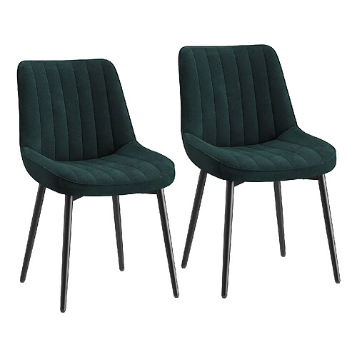 Smartue Lot de 2 chaises de salle à manger vert