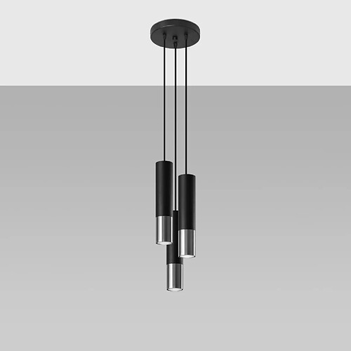 Sollux Lampe suspendue Elaeon 3P noir/chrome