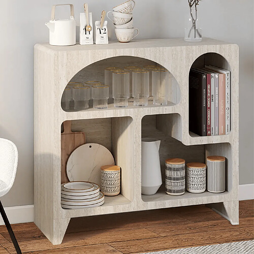 Idmarket Buffet ALESIA effet travertin