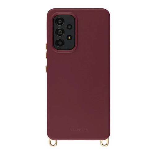 Selencia Coque arrière Rivièra avec MagSafe avec crochets amovibles pour Samsung Galaxy A53 - Bold Burgundy