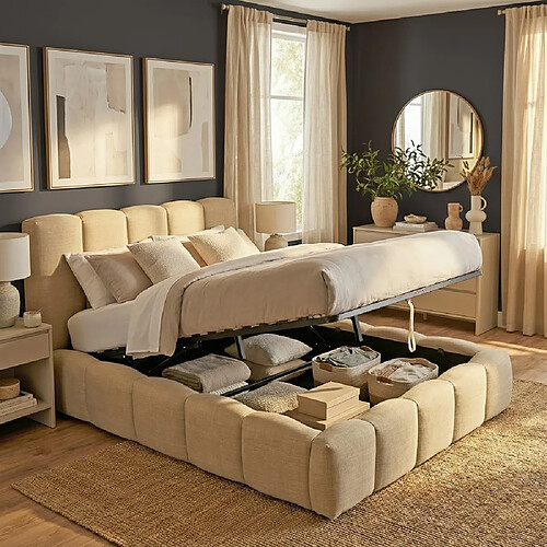 Le Quai Des Affaires Lit coffre 160x200cm NEST + 1 sommier / Beige