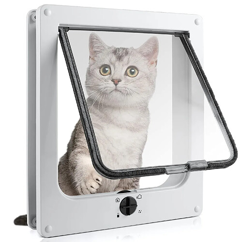 Chatière pour Chat avec magnétique à 4 Voies, Porte pour Animaux de Compagnie pour Chats et