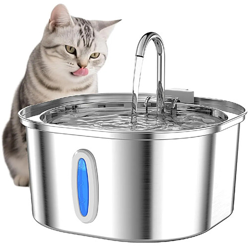 Fontaine à Eau pour Chats en Acier Inoxydable pour Intérieur - Fontaine à Eau Automatique 3