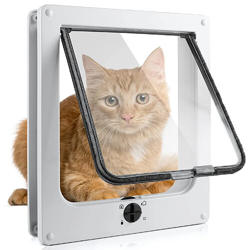Porte pour Chat avec Fermeture magnétique à 4 Voies, Porte pour Animaux de Compagnie pour C