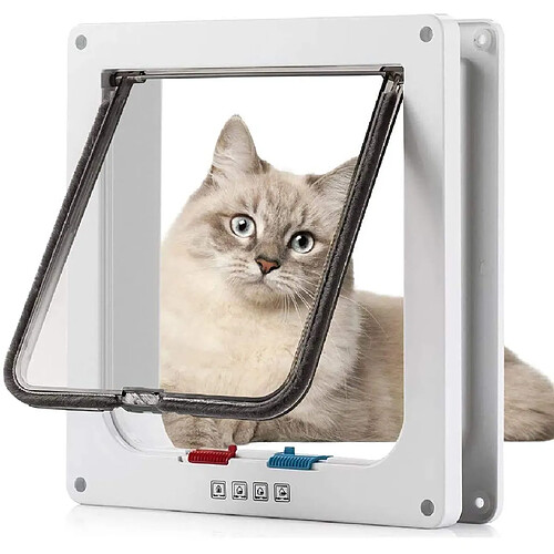 Chatière pour Chat Chatière magnétique avec verrou Rotatif à 4 Voies pour Chat (S: 14.5 x 1