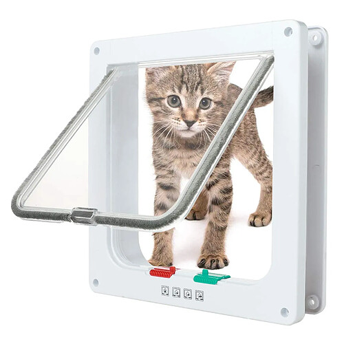 Chatière pour chien - 4 voies - Porte pour animal domestique - Installation facile - Pour c