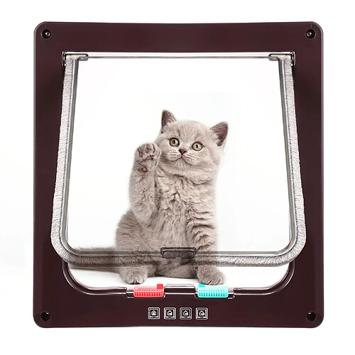 Chatière, Trappe pour Chiens 4 Voies, Fermeture magnétique -pour Chats- 23,5 x 25 x 5,4 cm