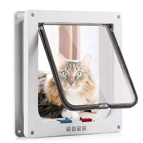 Chatière pour Chat et Chien - Taille S - Fermeture magnétique à 4 Voies - pour Chats et Pet
