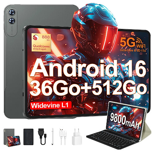 VANWIN Tablette Tactile 14" Grand Format–Puissance Snapdragon® 888–Android 16–36Go RAM + 512Go ROM