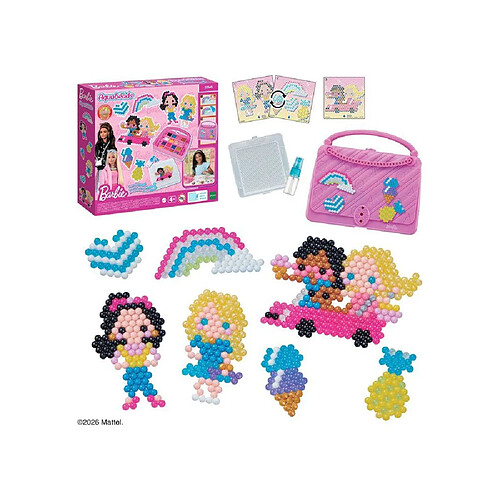 AQUABEADS Barbie Craft Carry Case 35145 - Coffret perles à eau - Étui rose - 700 pièces