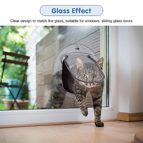 Chatière pour Chats, Chatière à Verrouillage pour Chat, Porte pour Animaux de Compagnie, Ou