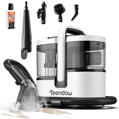 Teendow Shampouineuse canape 4 en 1 de 16000 Pa 1 800 W - vapeur = 100 °C-deux réservoirs d'eau