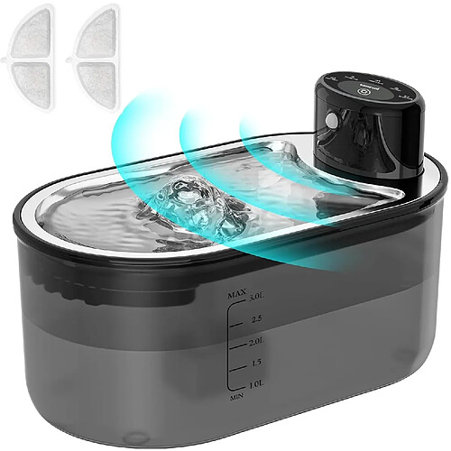 3 l Fontaine à eau pour chat sans fil, Fontaine a eau Chat Detecteur de Mouvement, Fontaine