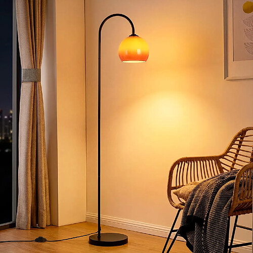 Nettlife Lampadaire arqué, adapté aux salons et aux chambres (design incurvé) | Équipé d'un interrupteur au pied et d'une douille E27.