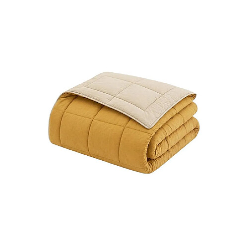 Toison D'Or TOISON D’OR CALGARY - Couette chaude 400 g/m² - Réversible Miel & Galet - 220 x 240 cm