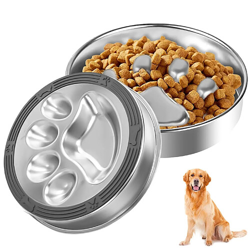 Gamelle anti-glouton pour chien en acier inoxydable 304, O22 cm Gamelle anti-glouton chien
